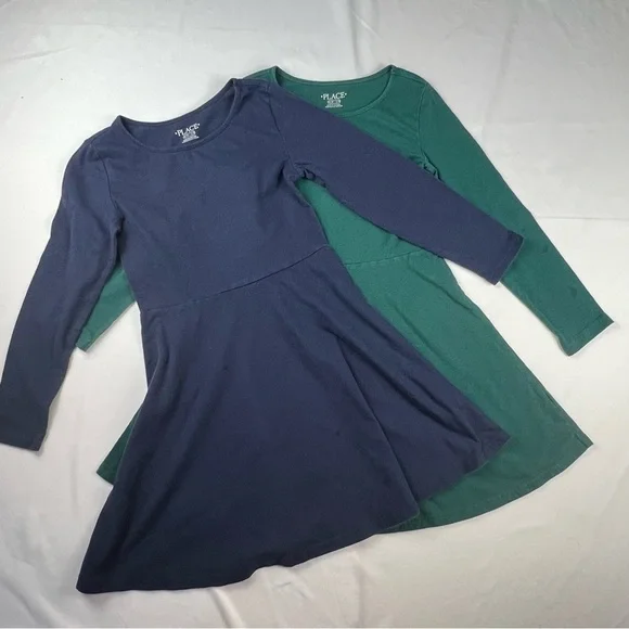 The Children’s Place - 2 Pack - Blue and Green - Medium (7/8) - Long Sleeve
