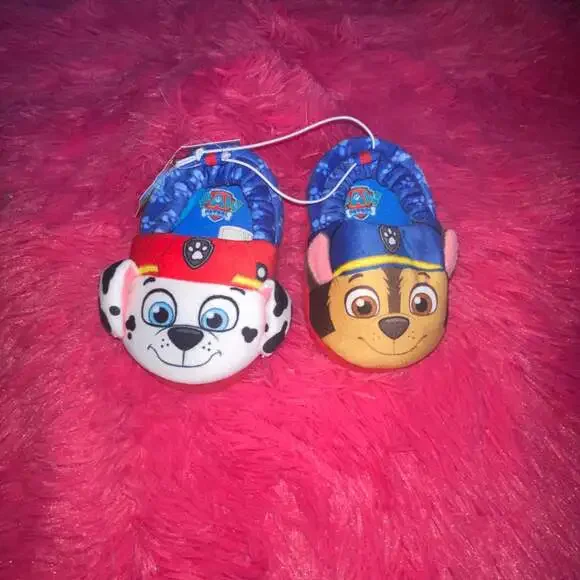 Paw Patrol Marshall And Chase Toddler Boys' Slippers Size Small 5/6 NEW‎