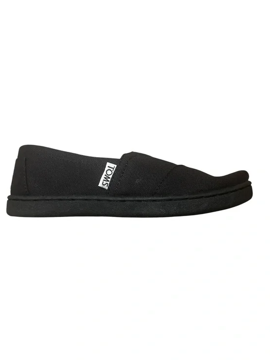 TOMS Kids Classic Black Canvas Slip-On Shoes Size 12.5 Youth