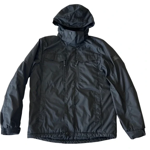 ZeroXposur Men's Black Hooded Full Zip Water Resistant Jacket‎ Size S