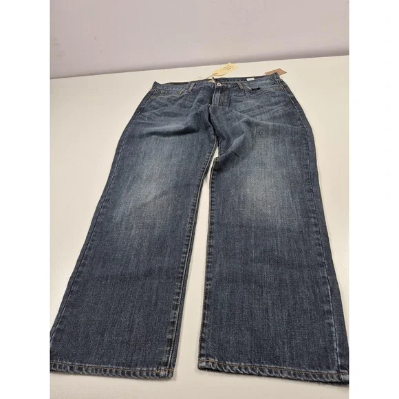 Lucky Brand Vintage Straight Jeans Mens 38x29 Blue Low Rise Straight Leg Denim