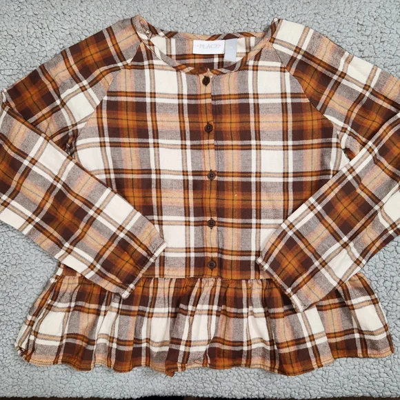 The Children's Place Brown Plaid Button Down Shirt