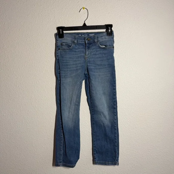 The Children's Place Straight Jeans Girls 12 Blue Denim Stretch Medium Wash