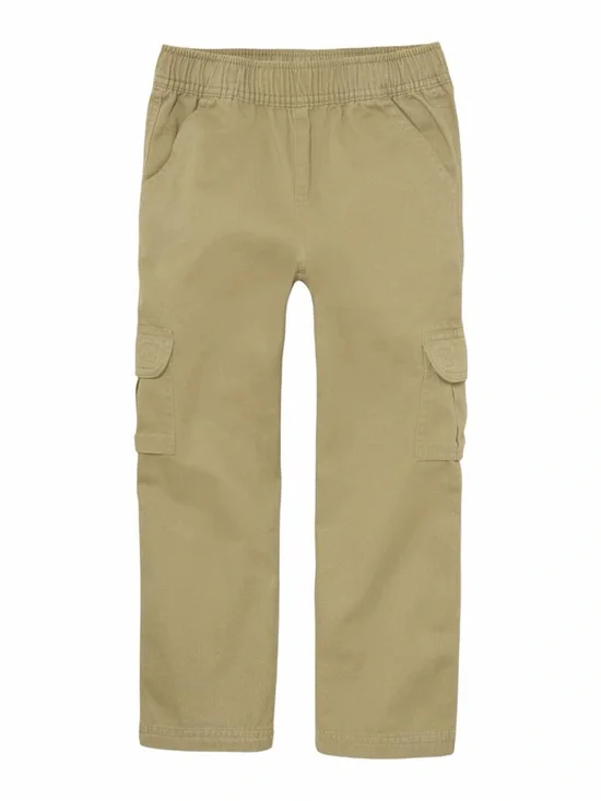 The Children's Place Boys 6 Slim Khaki Uniform Mid Rise Pull on Cargo Pants D1