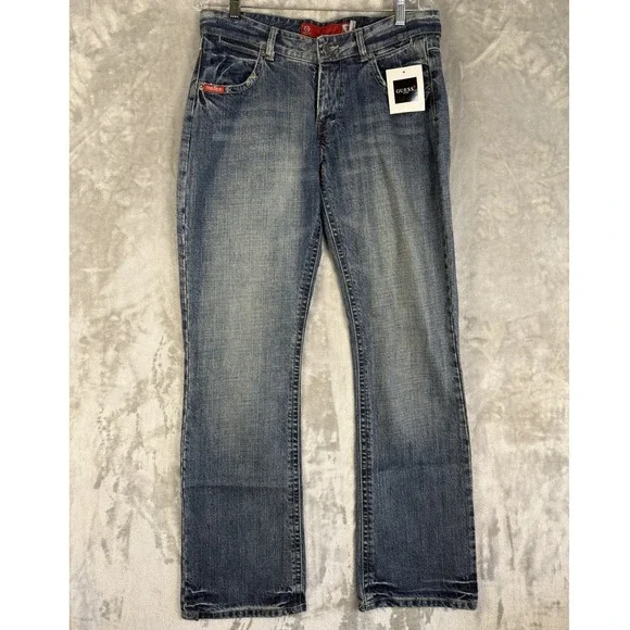 Y2K GUESS Jeans Men Blue Wash Bootcut Denim‎ Pants Size 29