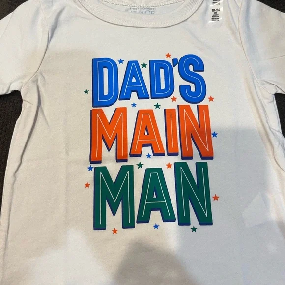 The Children's Place Cream and Blue Short Sleeve Tee