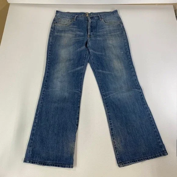 7 For All Mankind‎ Relaxed Bootcut Jeans Button Fly Denim Mens Size 33x30