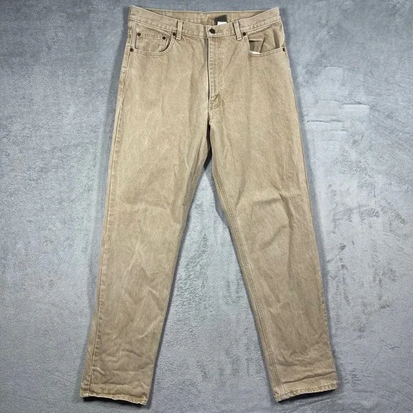 Calvin Klein Sport Jeans Mens 36(33x34) Tan VTG Union Made USA 100% Cotton Denim