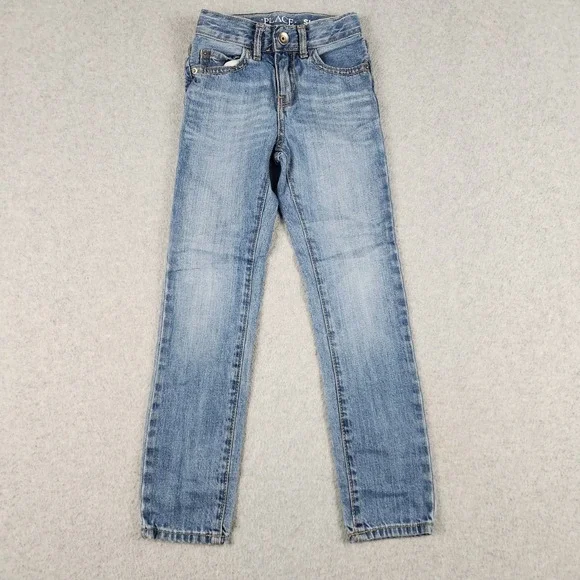 The Children's Place Jeans Kids 6 Blue Denim Medium Wash Slim Fit Skinny Grunge