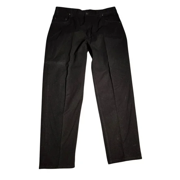 Vintage Levis 545 Mens 42x34 Baggy Fit Black Denim Jeans Made USA Distressed 969