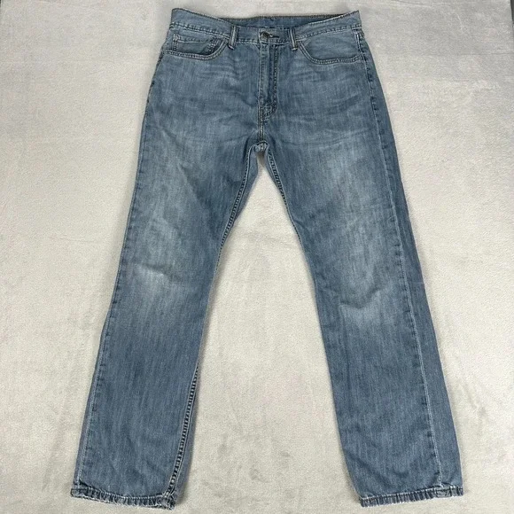 Levi's 505 Jeans Men 36x32 Regular Fit Straight Leg Medium Wash Casual Denim