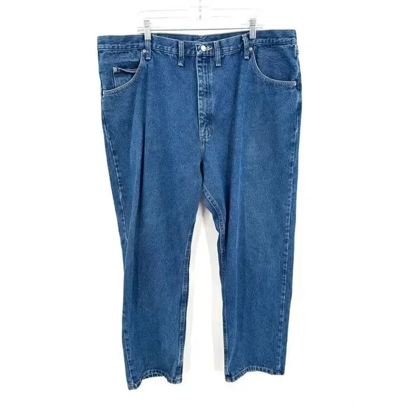 WRANGLER Men's Relaxed Fit Straight Leg Casual Denim Blue Jeans Size 44 x 30
