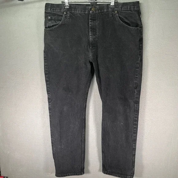 Wrangler 96501CB Jeans Mens 40x30 Black‎ Relaxed Fit Workwear Denim