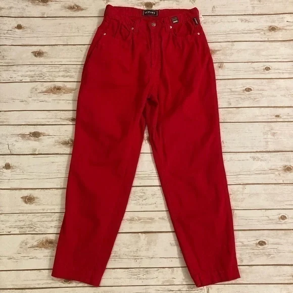 Vintage Versace Couture Red Jeans Size 30