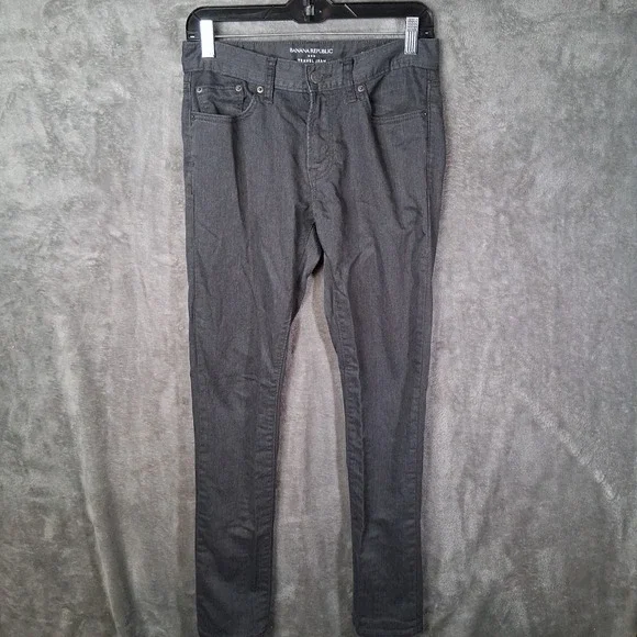 Banana Republic Travel Jeans Mens 28x32 Slim Fit Gray Stretchable Casual