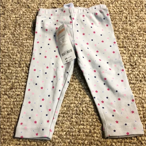 Gymboree‎ 6-12mo silver pink star patterned leggings NWT