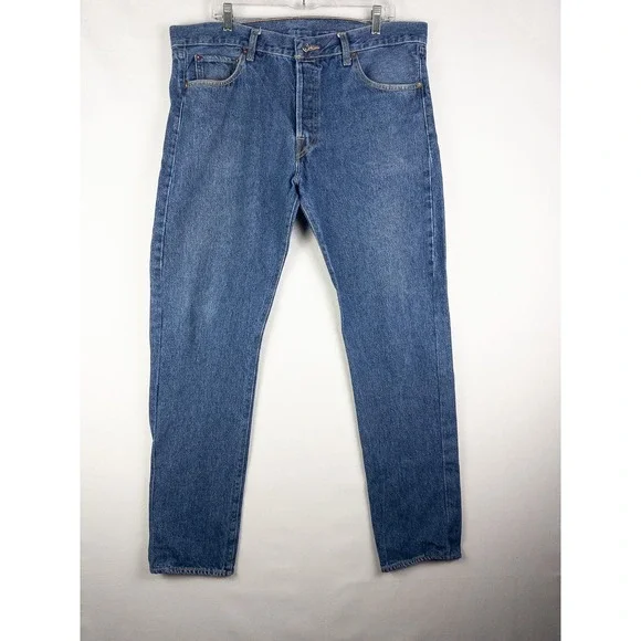 Levis 501XX Jeans Mens Blue 36X32 Denim 5 Pocket Tapered High Rise