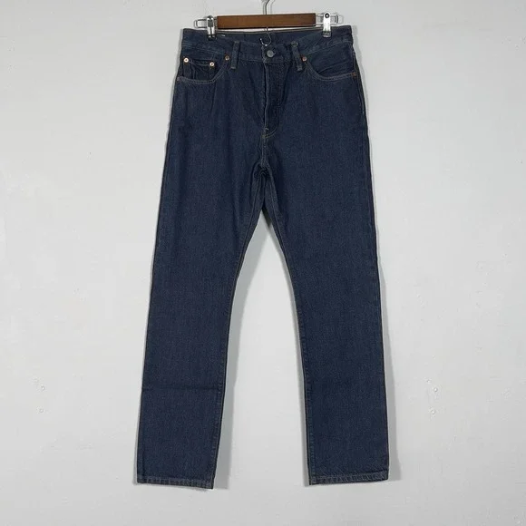Levis 501 Premium Slim Leg Jeans Mens Sz 29x30 Indigo Dark Wash Button Fly