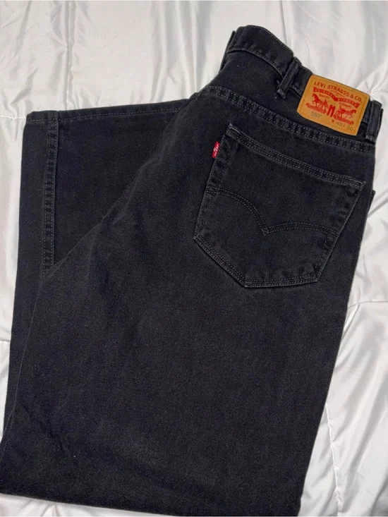 Levi's Men's Black 550 Relaxed Fit Denim Jeans - 40x30