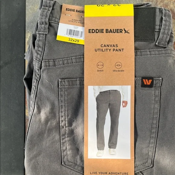 Eddie Bauer Gray canvas utility pants 32 x 29 NWT