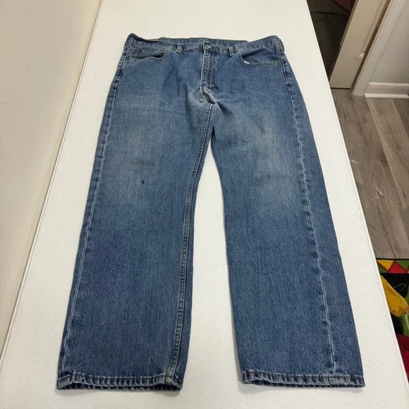 Levis 505 Regular Fit‎ Straight Leg Jeans Blue Medium Wash Mens W40 L30