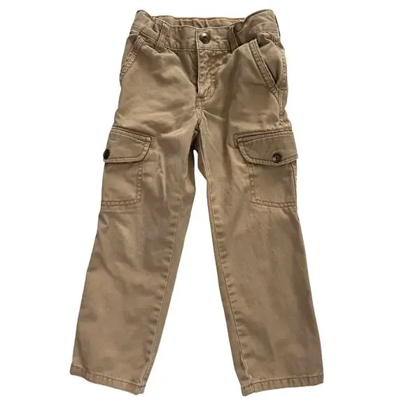 Gymboree Boys Size 4 Cargo Khaki Pants Straight Fit Cotton Casual