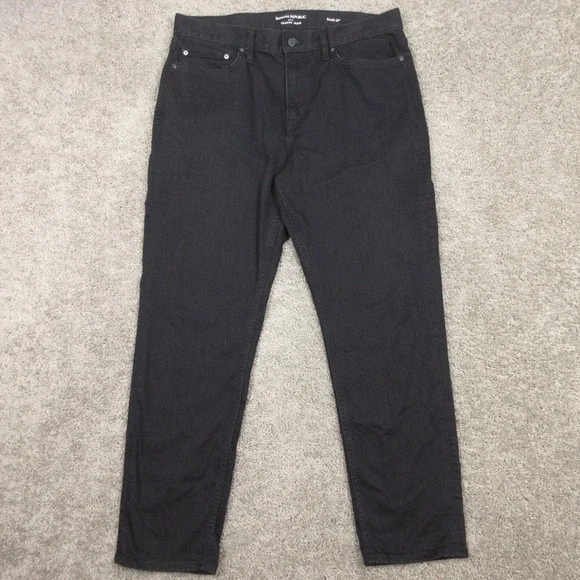 Banana Republic Jeans Mens 36x30 Black Travel Jean Stretch Slim Fit Denim Pants