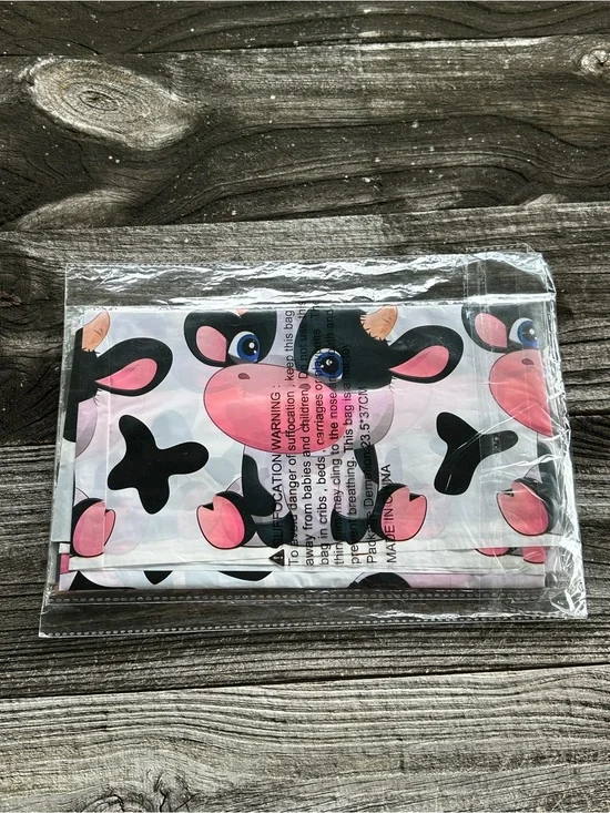 Cow Print Happy Birthday Tablecloths 2 Pack Black White Pink Disposable Party