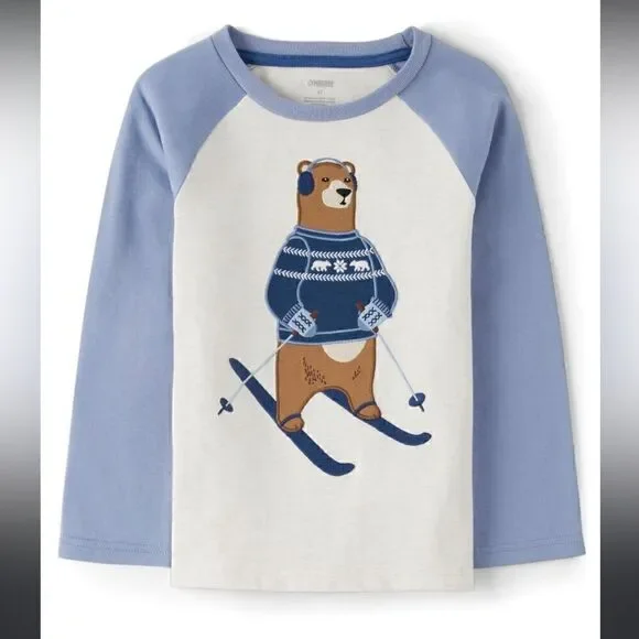 Gymboree | Boys Embroidered Bear Raglan Top - Bear Hugs - H/T Vanilla | 8