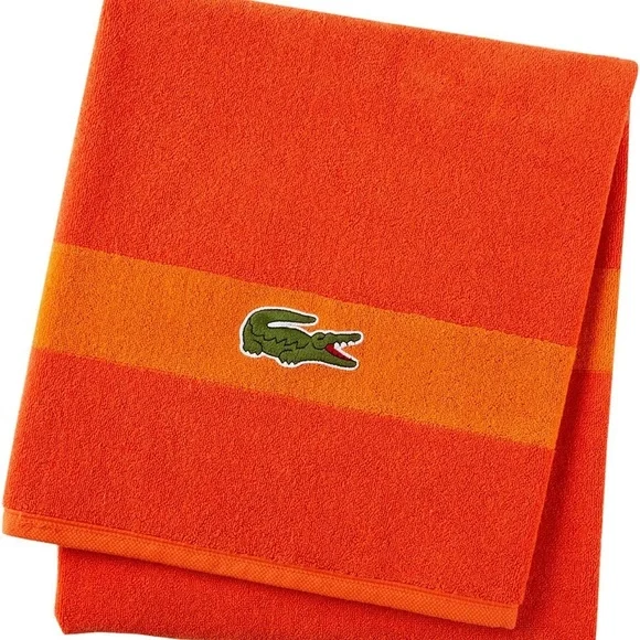 Lacoste ~ Orange Bath Towel 100% Cotton 30