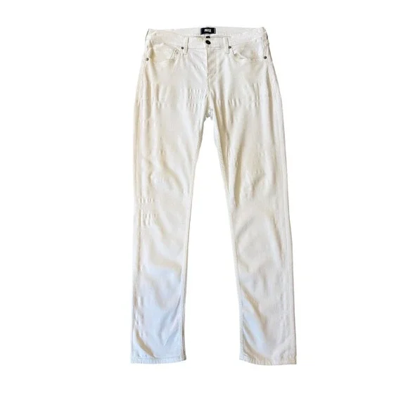 PAIGE Lennox Slim Fit Jeans Mens 33 Icecap White Rayon Blend Stretch