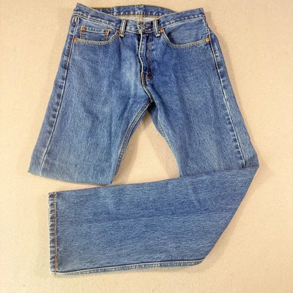 Levis 505 Regular Fit Straight Leg Jeans Mens 31x34 Blue Denim Medium Wash