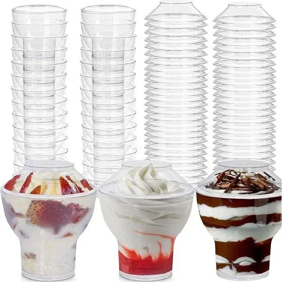 Oasis Creations Sunday Cup 3-ounce Dessert Cup Spoons & Lids 50 Count