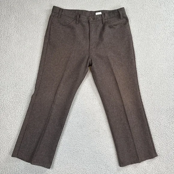 VTG 90s Levis 517 Boot Cut Rancher Pants 38x25* Gray Tex Twill Polyester USA