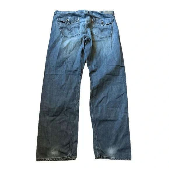 Levi's Jeans Men's 40x32 Bootcut 514 Cotton Dark Wash Flap Pockets