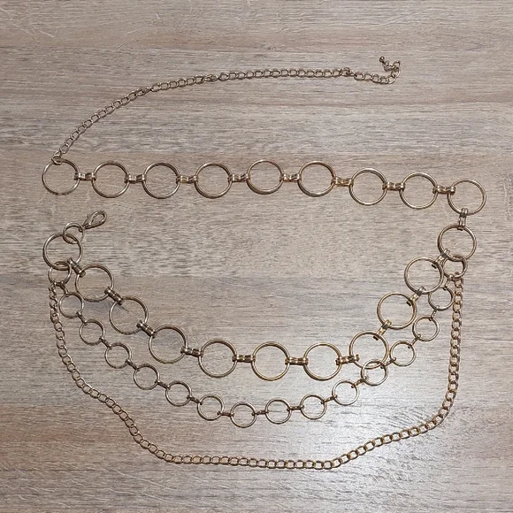 Layered Look Gold Tone Chain Link Belt