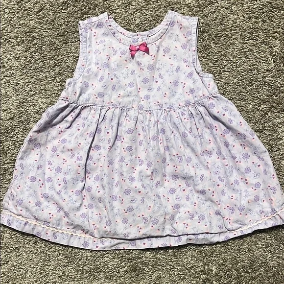 Vintage Gymboree‎ Pink and White Floral Sleeveless Dress 6-12M