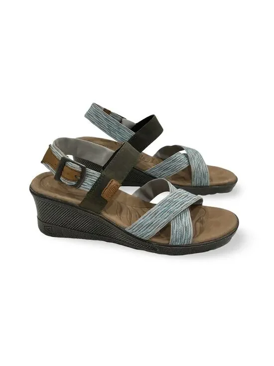 Keen Skyline Slingback Wedge Sandals Womens Size 8.5 Aqua Green Comfort Shoe