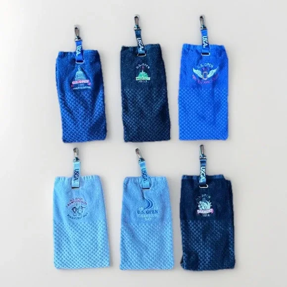 6 U.S. OPEN Golf Towels 2011-2016 USGA MEMBER Cloth Clip Oakmont Chambers Bay‎