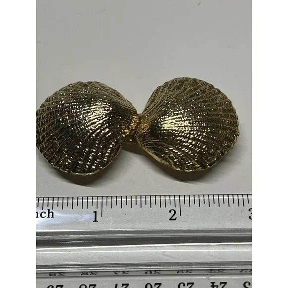 Unbranded Seashell Belt Buckle Women OS Gold Nautical Mermaidcore Coastal Beachy