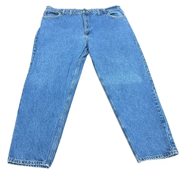Carhartt Relaxed Fit Straight Leg Jeans Mens 46x31 Medium Wash‎ Denim Work Pants