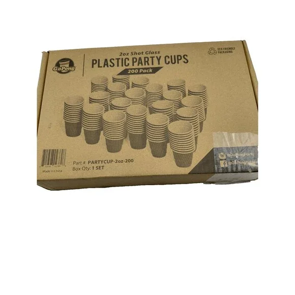 Plastic Party Cups 2oz Shot Glass / 3 Ping Pong Balls Included