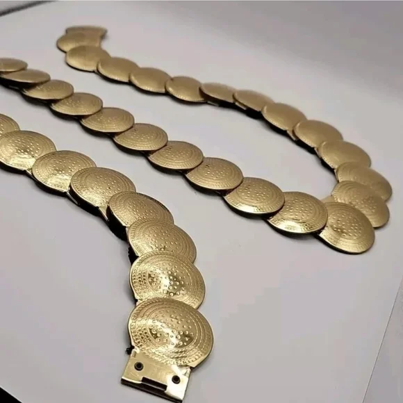 70s Gold Metal Belt Disco Stretch‎ Coin 31