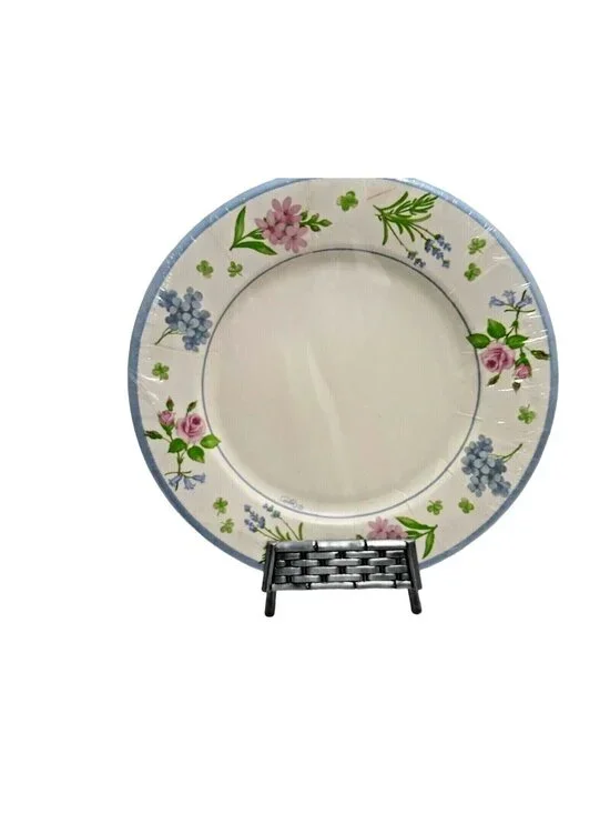 Caspari Paper Plates Luncheon 8 inch Flower Shower Wedding Floral Dessert