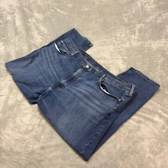 Levi's 502 Mens Jeans 48x30 (48x26) Blue Regular Fit Straight Leg Denim Pants