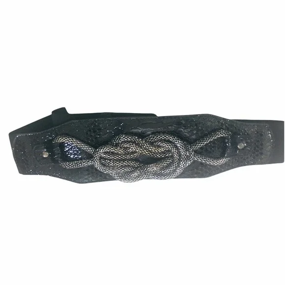 VINTAGE LEATHER BELT BLACK S/M
