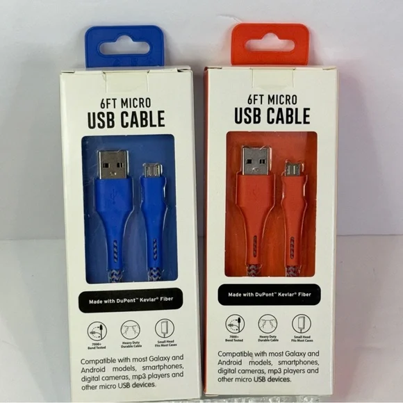 🆕 🔌 6FT Micro-USB Braided Charging Cable – Heavy Duty Kevlar Reinforced