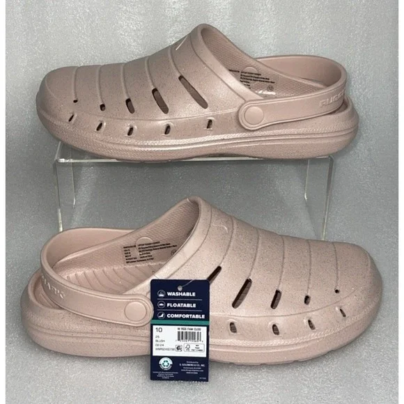 Rugged Shark Women's Comfort Eva Clog Sandals Baby Pink w/ Glitter‎ Size 10 NEW