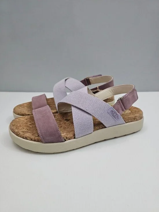 Keen Elle Criss Cross Slingback Sandal Womens 9.5 Purple Comfort Platform NEW