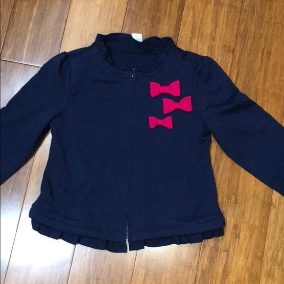 Gymboree girls zipped sweatshirt with bows size S